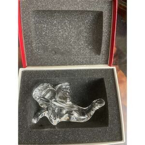 Baccarat Crystal “Thinking Of You” Angel Cherub Figurine Clear Signed France